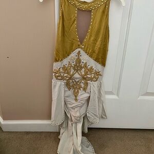 Gold and Cream Embellished Gown